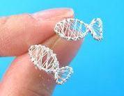 Small Fish Wire Wrapped Stud Earrings in Sterling Silver