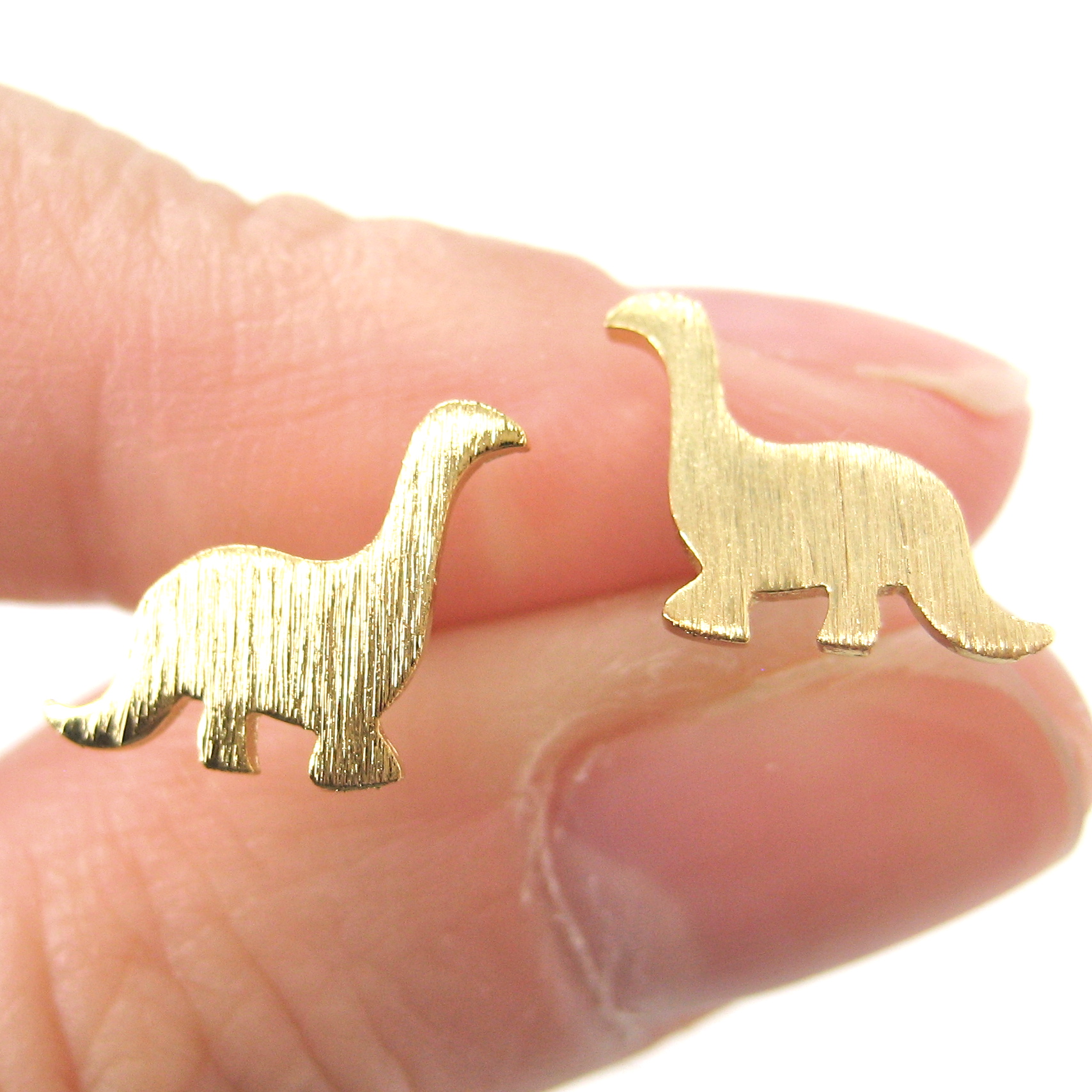 dinosaur earrings gold